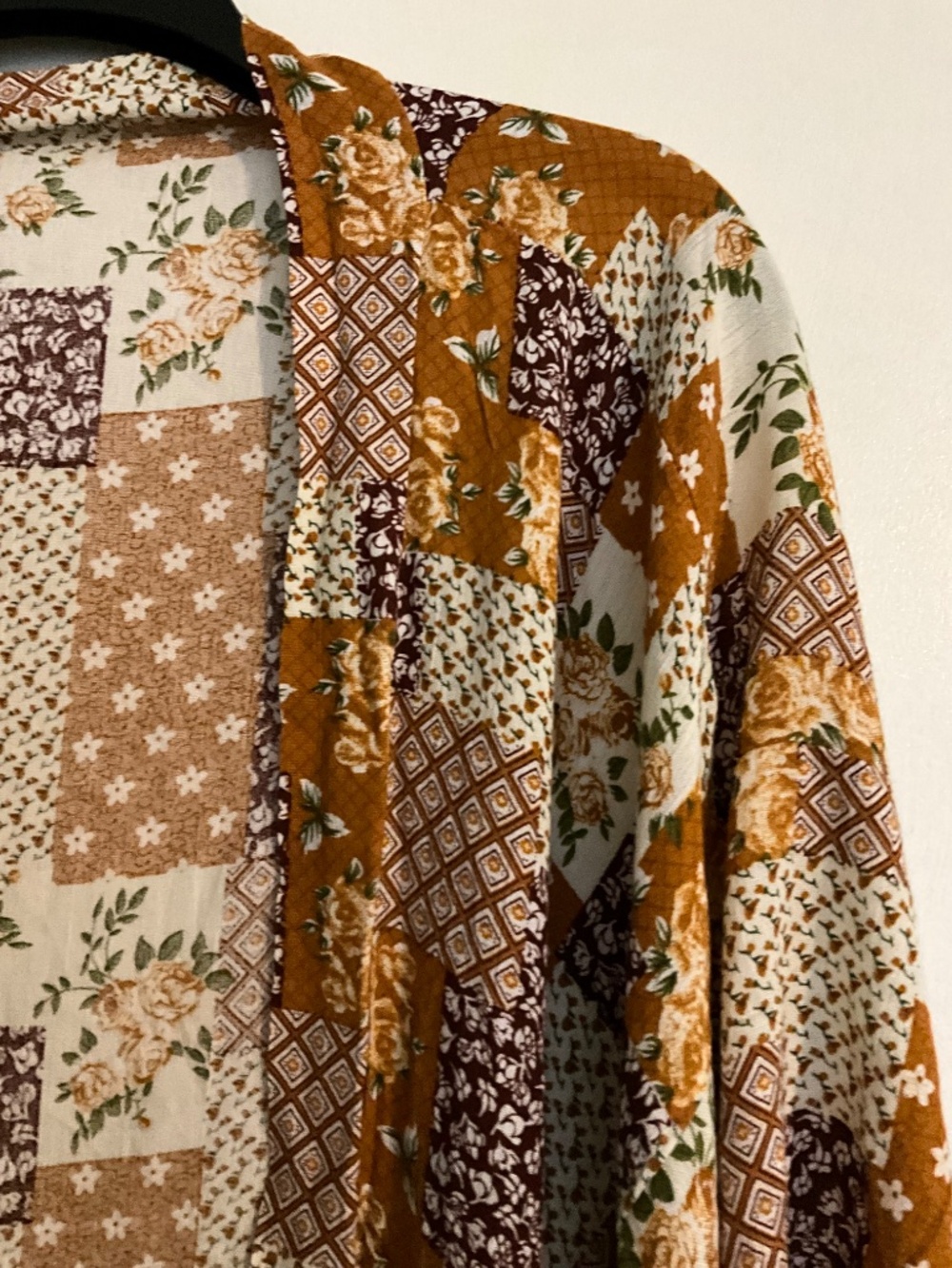 Justintaylor brand orange patchwork printed kimono cardigan - Picture 3 of 5